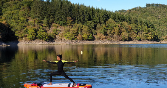 Why not try register for a yoga course on the stand-up- paddle at the youth hostel Lultzhausen?