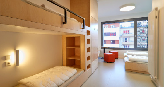 Modern shared rooms for everyone, like at our Esch-sur-Alzette hostel.