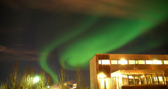 Aurora Borealis over the Dalur HI Hostel 2