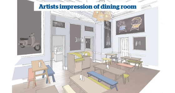 YHA Brighton artist impression dining room
