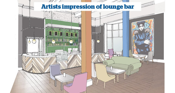 YHA Brighton artist impression lounge bar